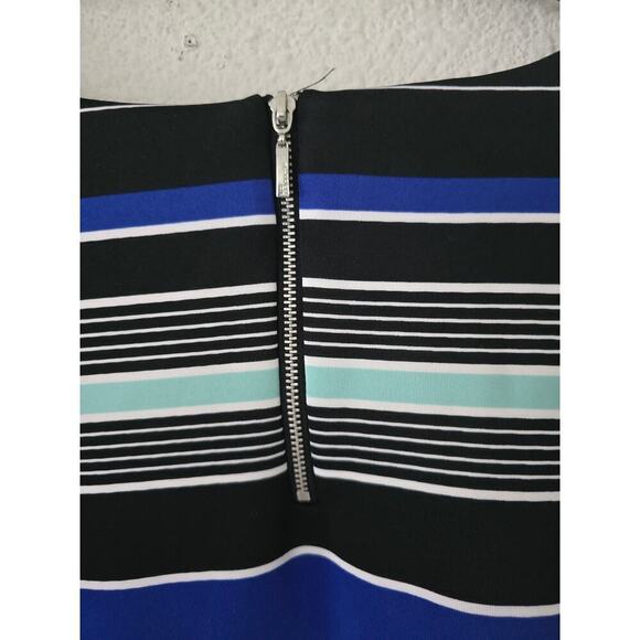 Liz Claiborne Blouse Women's 3X Plus Stripped Mixed Print Colorful Office Preppy - Picture 10 of 11